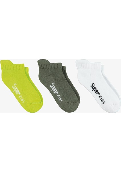 Unıted4 Long-Medium Çocuk Beyaz/yeşil 3'lü Çorap