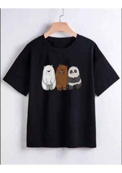 Çocuk Unisex Baskılı T-Shirt - Siyah modelleri