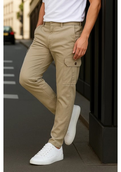 Erkek Günlük Trend Bol Paça Taş Kargo Pantolon