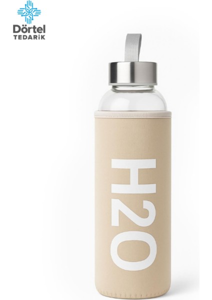 H2O Kılıflı Cam Matara 750 ml