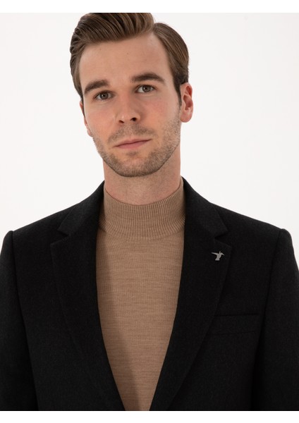 Erkek Siyah Slim Fit %100 Kaşmir Flanel Ceket 50314254-VR046 fiyatları