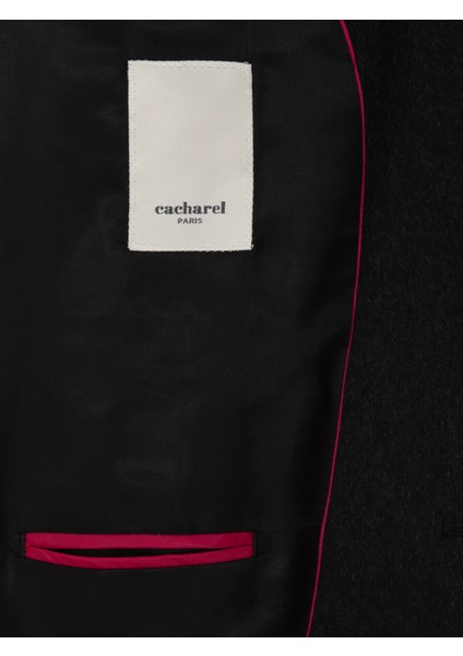 Erkek Siyah Slim Fit %100 Kaşmir Flanel Ceket 50314254-VR046