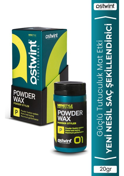 Saç Şekillendirici Toz (Pudra) Wax Sert Yeşil 20 gr indirimleri