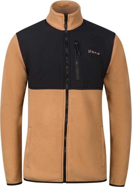 Cliff Erkek Parçalı Ince Polar Sweatshirt Camel