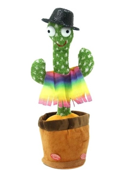 Şarjlı Dans Eden Konuşan Kaktüs Oyuncak, Ses Tekrar Eden, Şarkılı Eğlenceli Eğitici Peluş Oyuncak