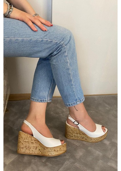 Kadın Fenni 10 cm Dolgu Topuklu Mantar Taban Ayakkabı fırsatları