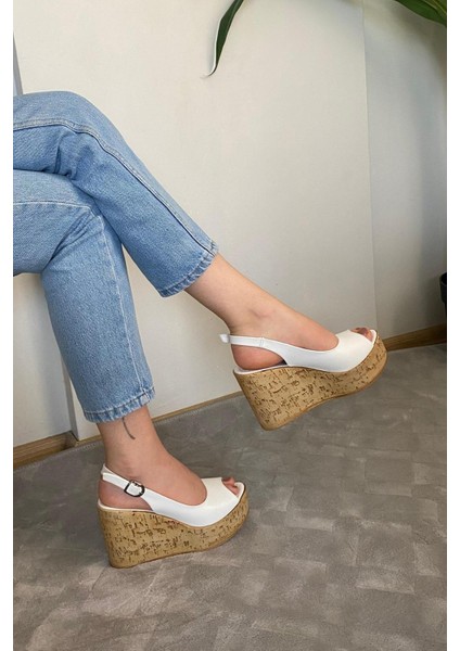 Kadın Fenni 10 cm Dolgu Topuklu Mantar Taban Ayakkabı indirimleri