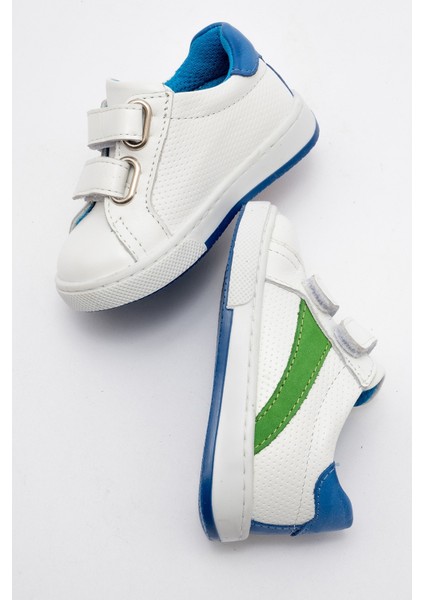 Erkek Çocuk Beyaz Hakiki Deri Günlük Ilk Adım Ayakkabı