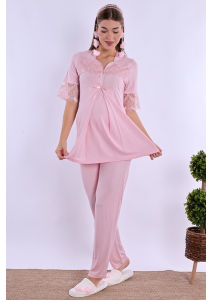Pembe Hamile Lohusa Pijama Takımı fırsatları