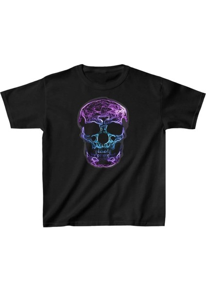 Unisex Çocuk Baskılı T-Shirt - Siyah