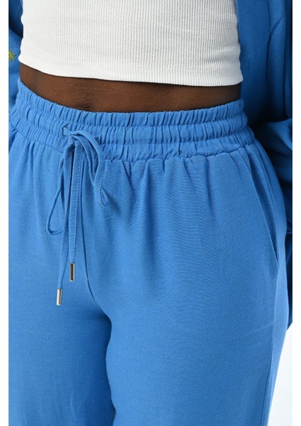 Kadın Rahat Kalıp Beli Lastikli Düz Renk Pantolon modelleri