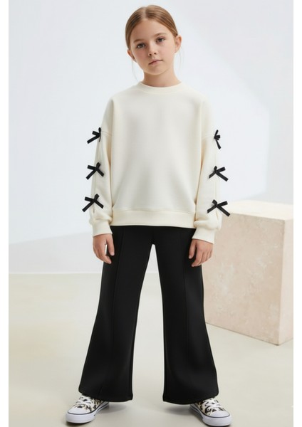 Kolları Fiyonklu Ispanyol Paça Taytlı Kız Çocuk Alt Üst Takım