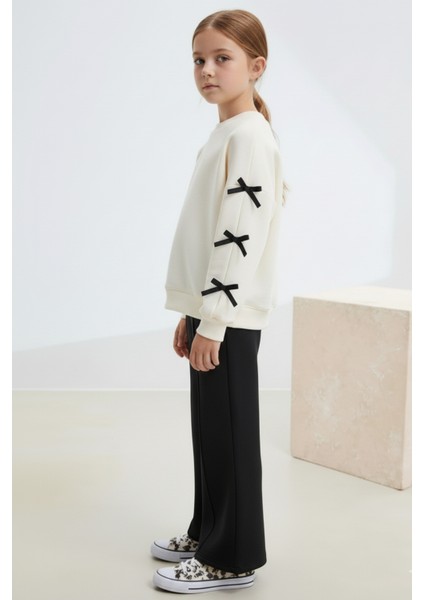 Kolları Fiyonklu Ispanyol Paça Taytlı Kız Çocuk Alt Üst Takım modelleri