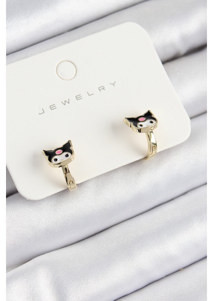 Pirinç Kuromi Model Gold Renk Çocuk Küpe - Lisinya