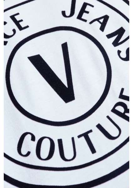 Erkek Regular Fit V Amblemli Bisiklet Yaka T-Shirt - Beyaz modelleri