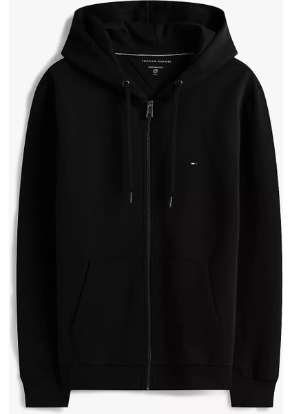 Erkek Regular Fit Kapüşonlu Kanguru Cepli Fermuarlı Sweatshirt - Siyah indirimleri