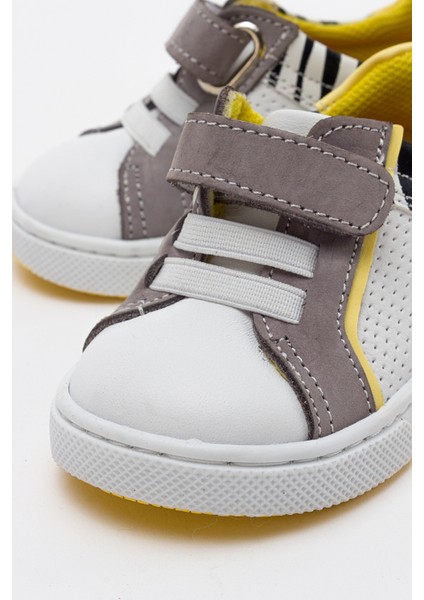 Erkek Çocuk Beyaz Hakiki Deri İlk Adım Ayakkabı