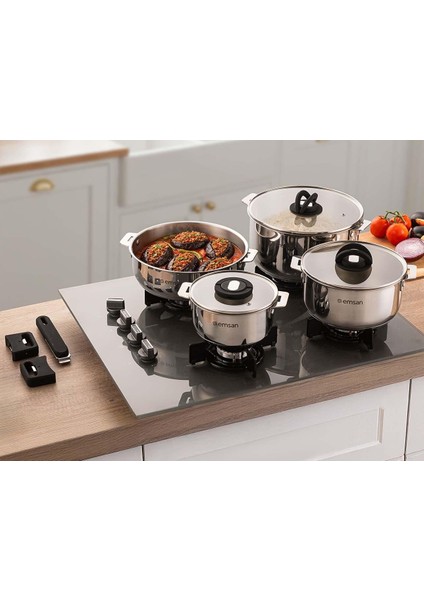 Steel Click Tencere Seti Açık Gri fiyatları