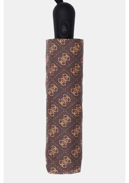 Kadın Monogram Desenli Otomatik Katlanır Şemsiye - Kahverengi fiyatları