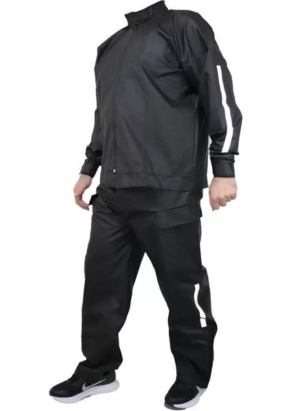 Yağmurluk Takım (Bahçıvan Tipi Askılı Pantolon ve Mont) - Siyah