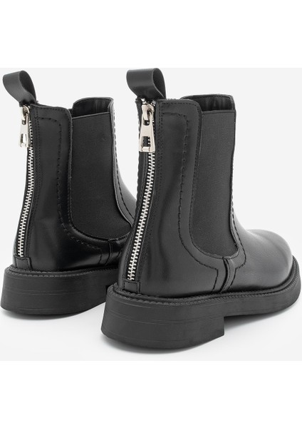 Kadın Lastikli Fermuar Aksesuarlı Günlük Bot Pinge Siyah indirimleri