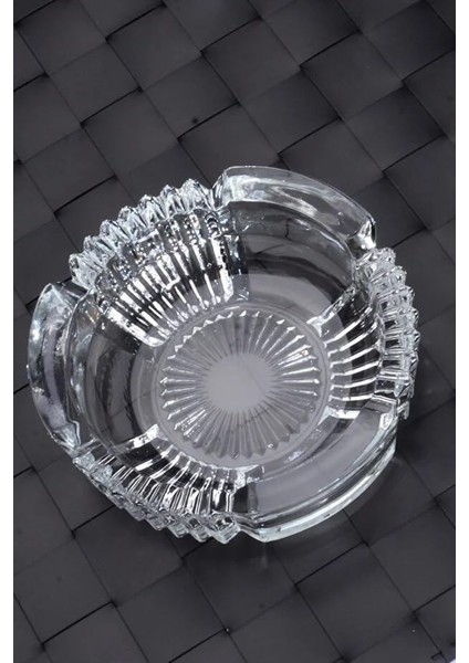 2 Adet Cam Lüks Küllük - Kül Tablası - Yuvarlak Kül Tabağı