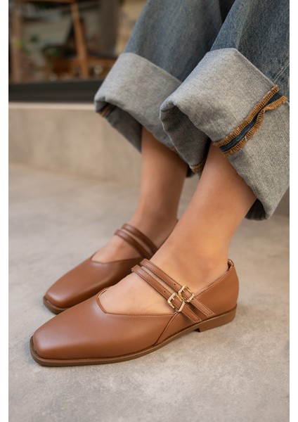 Jadon Taba Deri Çift Toka Detaylı Babet fiyatları