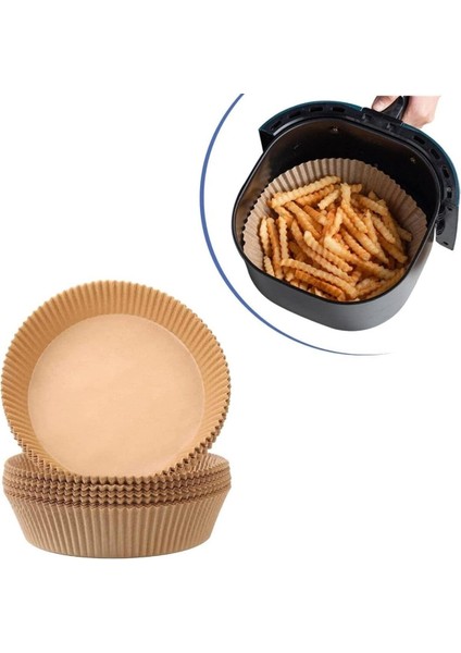 25 Li Air Fryer Pişirme Yağlı Kağıdı Yağ Geçirmez Yapışmaz Gıda Çok Modele Uyumlu Yuvarlak Xl-Xxl modelleri
