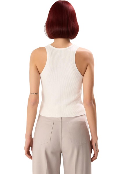 Kadın Düz Desenli Bisiklet Yaka Triko Bluz Kaliteli Şık Rahat Modern Zarif Günlük modelleri