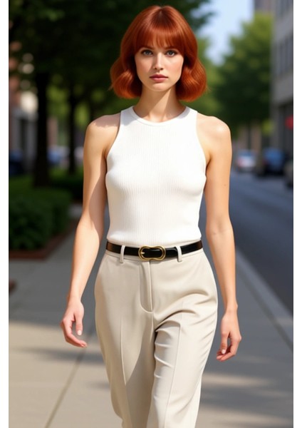 Kadın Düz Desenli Bisiklet Yaka Triko Bluz Kaliteli Şık Rahat Modern Zarif Günlük fırsatları