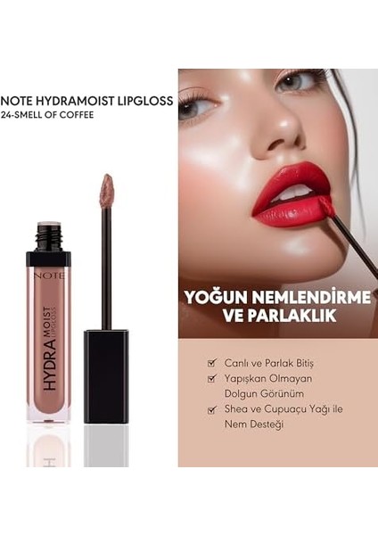 Note Hydramoist Lipgloss 24 Smell Of Coffee Nemlendirici Dudak Parlatıcısı, Nude fiyatları