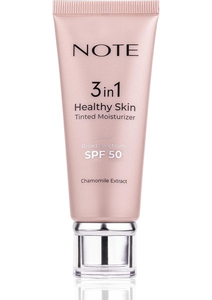 Note Cosmetique 3 In 1 Healthy Skin Tinted Moisturizer Renk Ton Eşitleyici 50 Spf Aydınlatıcı Krem
