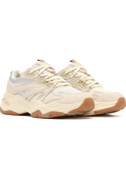 Kadın Bej Bağcıklı Kalın Tabanlı Sneaker 25AFD494114 modelleri