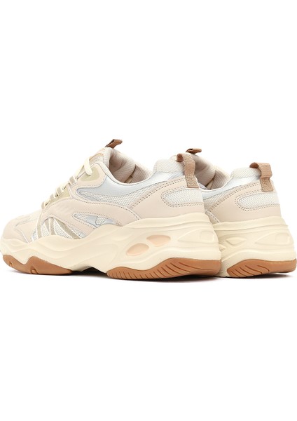 Kadın Bej Bağcıklı Kalın Tabanlı Sneaker 25AFD494114 indirimleri