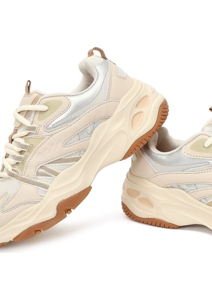 Kadın Bej Bağcıklı Kalın Tabanlı Sneaker 25AFD494114