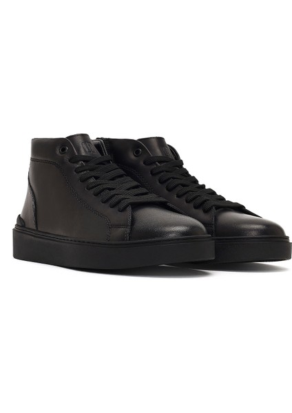 Erkek Siyah Fermuarlı Kalın Tabanlı Deri Spor Bot 25WFD707118 fırsatları