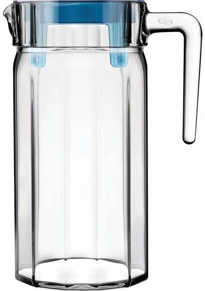 Akrilik Turkuaz Kapaklı Kösem Sürahi 1400 cc