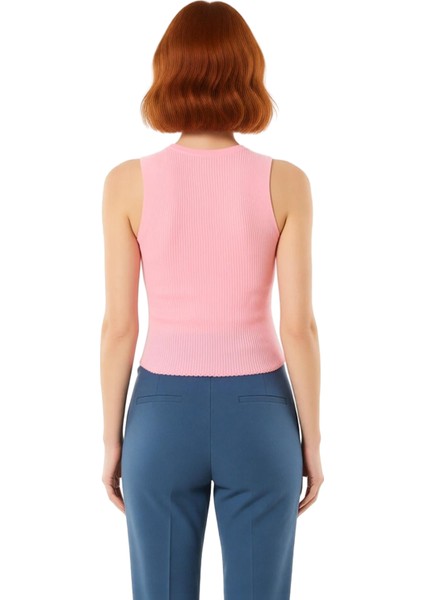 Kadın Kare Yaka Kolsuz Triko Crop Kaliteli Şık Rahat Modern Zarif Günlük fırsatları