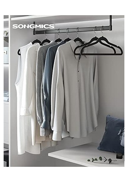 Kadife Askısı, 30&apos;lu Set, Askı, Ceket Askısı, 41,5 cm Genişliğinde, Askısı, Ince, Dayanıklı, 360° Dönebilen Kanca, Manto, Gömlek ve Takım Için, Siyah CRF26BK fiyatları