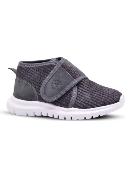 Miam Erkek Çocuk Fitil Kadife Füme Renk Ev ve Kreş Ayakkabısı