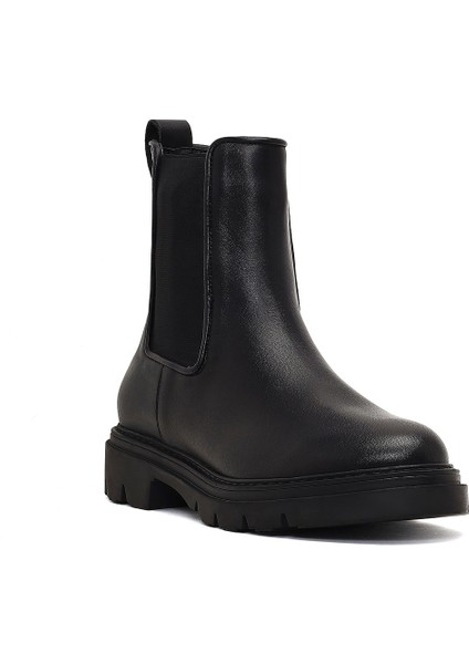 Kadın Siyah Deri Chelsea Bot 25WFD162818