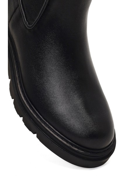 Kadın Siyah Deri Chelsea Bot 25WFD162818