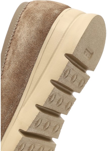 Kadın Vizon Kalın Tabanlı Süet Deri Comfort Loafer 25AFD154110