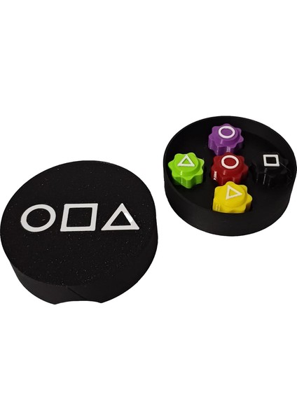 Taş, Gong Gi, 5 Renkli Taş, Yuvarlak Baskılı Taşıma Kutusu, Geleneksel Oyun, Premium Kalite (Siyah)