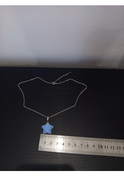 Doğal Taş Ay Taşı Yıldız Şeklinde Kolye fiyatları