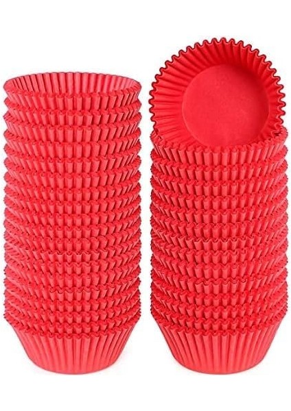 Hediye Sepeti Takribi 200 Adet Mini Boy Kırmızı Truff Çikolata Kağıdı, Lokum Kağıdı, Muffin Kek Kalıbı 30X20 mm Doğum Günü Parti Dekorasyonu Için