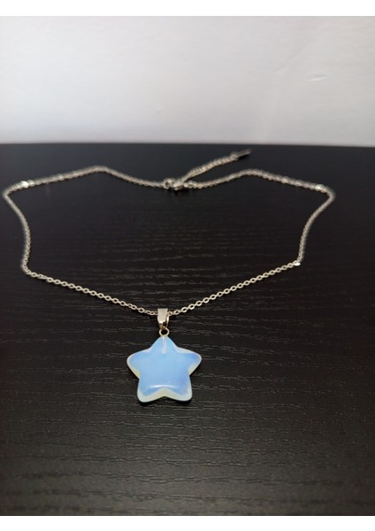 Doğal Taş Ay Taşı Yıldız Şeklinde Kolye modelleri