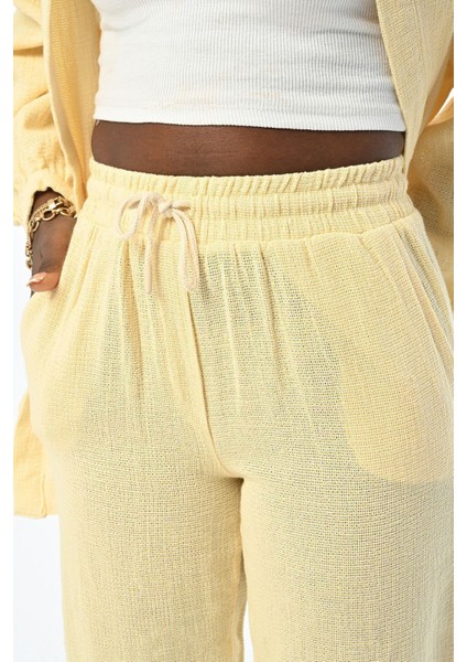 Kadın Beli Lastikli Rahat Kalıp %100 Pamuk Pantolon fiyatları