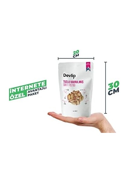 Devlip Pembe Himalaya Tuzlu Kavrulmuş Siirt Fıstığı, 1 Kg, Kilitli (Aç-Kapa) Ambalaj, VEGAN,%100 Çıtlak fiyatları