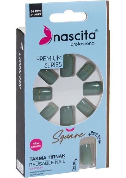 Nascita 24&apos;lü Square Renkli Takma Tırnak - 162